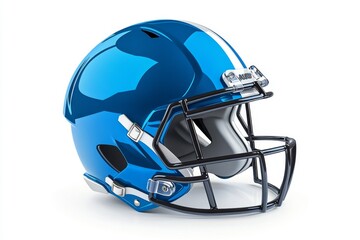 Naklejka premium Blue football helmet, studio shot, white background, sport (1)