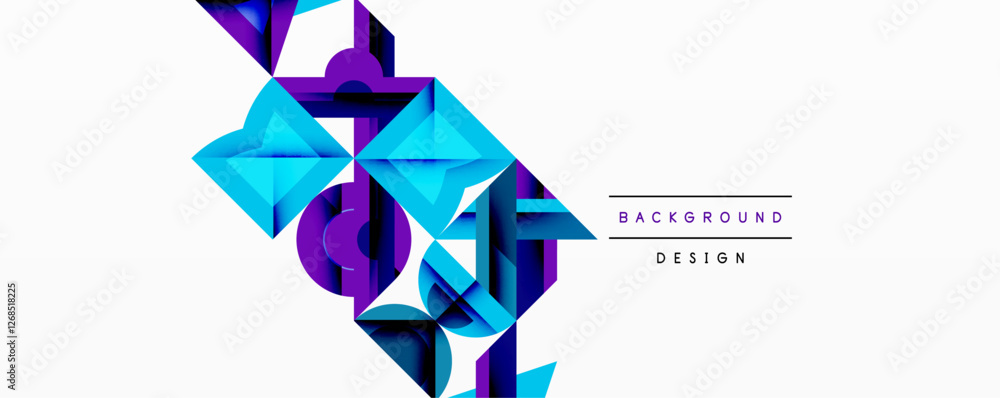 Poster Minimal geometric abstract background. Circle square and triangle design