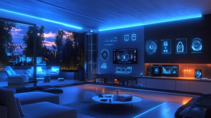 futuristic home with internet-connected device