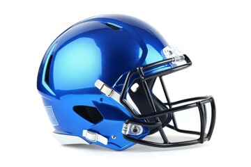 Fototapeta premium Blue football helmet, studio shot, white background, game day (3)