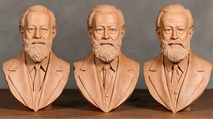 Naklejka premium Clay busts, studio, modeling process, art