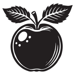 An apple black vector illustration	