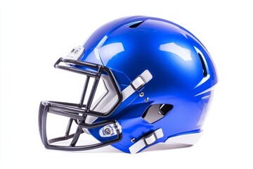 Fototapeta premium Blue football helmet, studio shot, isolated, white background, sports