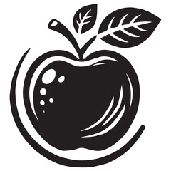 An apple black vector illustration	