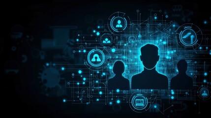 Naklejka premium Global Network of Professionals Digital Collaboration and Connectivity