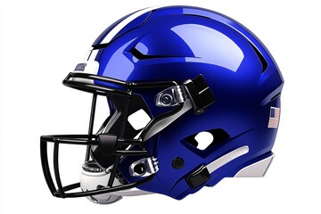 Fototapeta premium Blue football helmet, studio shot, white background, game day (4)