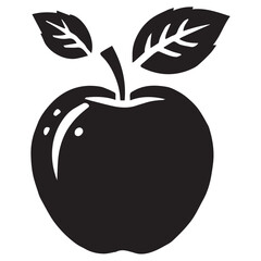 An apple black vector illustration	