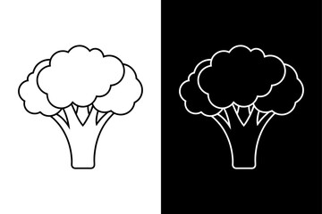 Elegant Line Drawing of Broccoli Floret