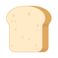 Slice bread.A piece of sliced toast isolated on white background.Breakfast bakery element vector graphic illustration.