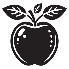 An apple black vector illustration	