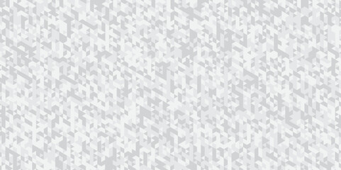 Abstract geometric white and gray background seamless mosaic and low polygon triangle texture wallpaper. Triangle shape retro wall grid pattern geometric ornament tile vector square element.	
