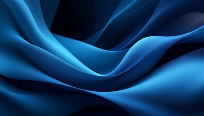 Abstract Blue Waves Background - Smooth Silk Fabric Texture Design
