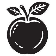 An apple black vector illustration	