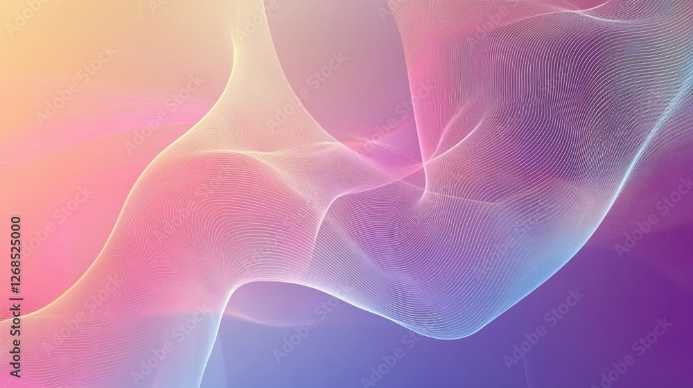 Poster abstract flowing lines with a colorful gradient creating a smooth and elegant design