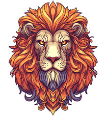 Obraz premium Cartoon angry lion head mascot.
