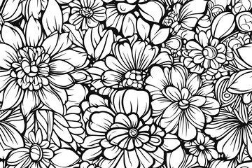 Fototapeta premium Abstract elegance seamless pattern with floral background.