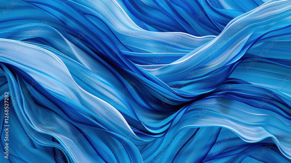 Poster abstract blue waves create fluid and dynamic visual experience, showcasing smooth textures and flowi