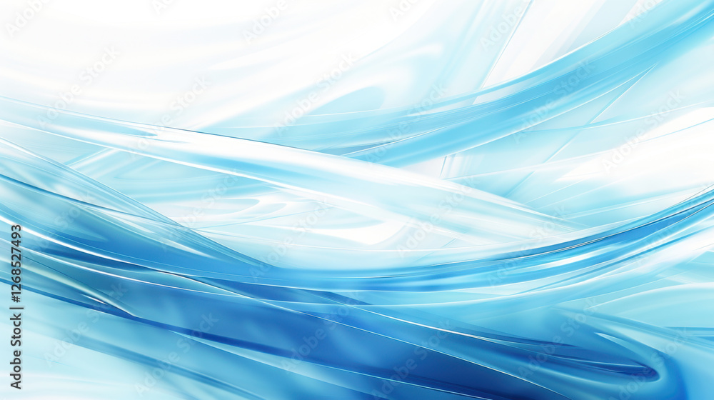 Aufkleber serene abstract background featuring flowing blue waves, creating calming atmosphere. ideal for desi