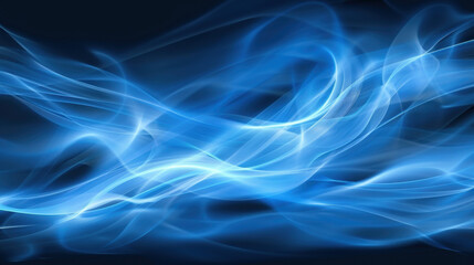 Abstract blue waves create dynamic and fluid background, evoking sense of movement and energy. soft gradients and light effects enhance visual appeal
