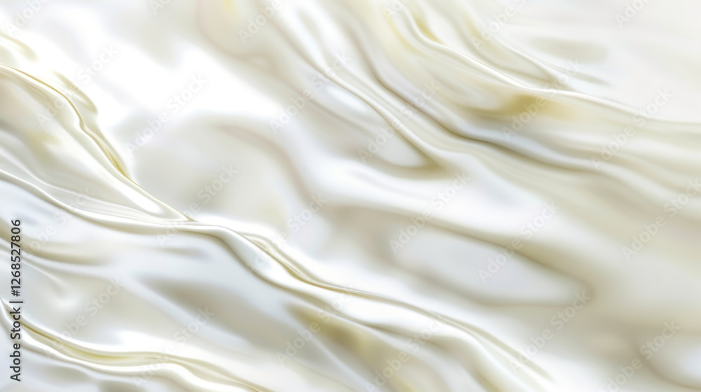Poster smooth, flowing white texture with subtle waves and reflections, creating serene and calming atmosph
