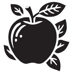An apple black vector illustration	