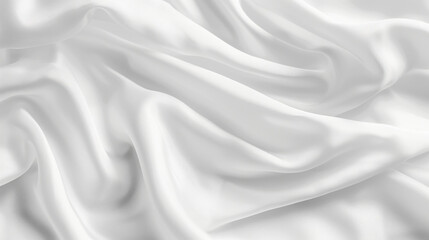 Soft white fabric draped elegantly, showcasing smooth texture and gentle folds. Ideal for backgrounds, fashion, or textile design