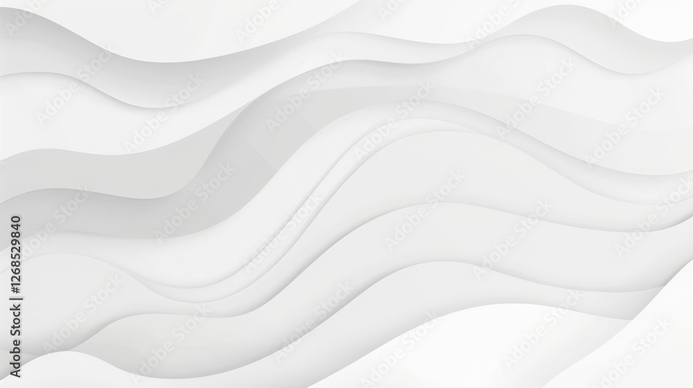 Poster smooth white waves create serene and modern background, perfect for various design projects. gentle 