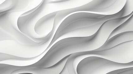 Fototapeta premium Sleek white waves create modern, abstract background with smooth curves and flowing lines, perfect for design projects