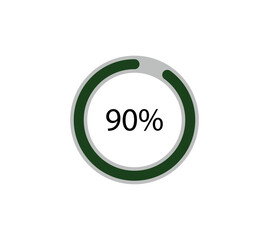 90% Circular Progress Bar - Almost Complete Indicator - Vector AI File