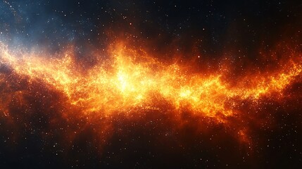 Naklejka premium Dramatic Cinematic Portrayal of Saturn in an Expansive Cosmic Landscape