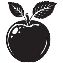 An apple black vector illustration	
