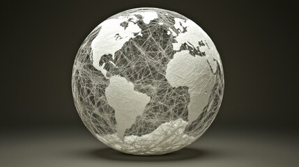 Obraz premium Global network sphere against dark backdrop