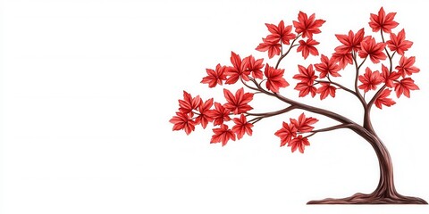 Red japanese maple tree with vibrant leaves in a natural setting during the day
