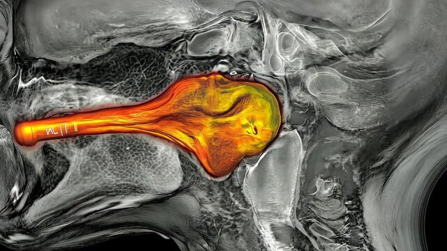 Visualization of human ear anatomy highlighting the inner structures and sound transmission pathway in a scientific study