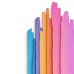 Obraz premium Colorful wall with white background featuring vibrant digital glitch art and pixelated patterns