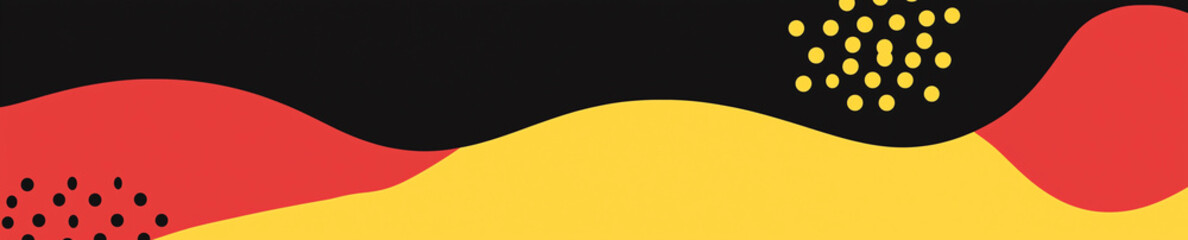 Round wave shape indigenous background black red yellow abstract banner wavy pattern first nations culture naidoc Australia celebration unity event design