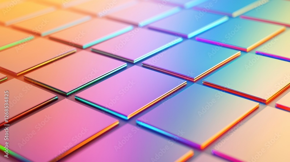 Poster abstract patterns of semiconductor wafer concept, abstract repetitive grid patterns etched on a sili