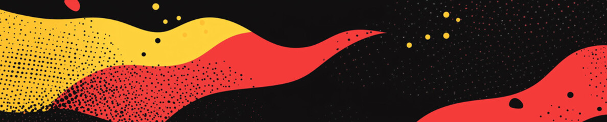Wave pattern texture red yellow black promotional banner Aboriginal indigenous Australian background naidoc week business flyer reconciliation awareness corporate culture modern design