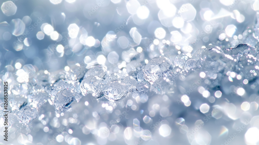 Aufkleber shimmering water droplets create beautiful bokeh effect, reflecting light in mesmerizing way. soft f