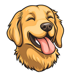 Fototapeta premium Cute golden retriever puppy cartoon, vector illustration