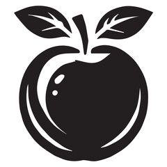 An apple black vector illustration	