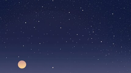 Naklejka premium A minimalist design with Earth glowing softly, set against a starry dark-to-light gradient