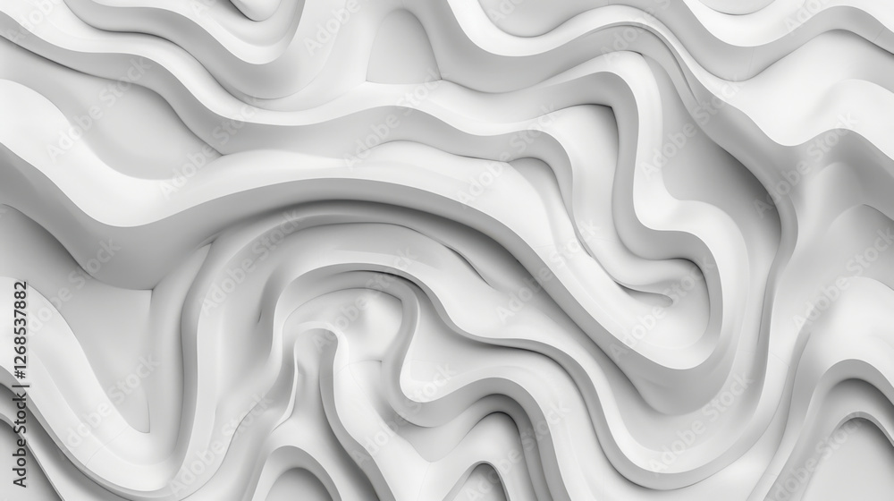 Poster smooth white abstract waves create dynamic and modern texture, perfect for backgrounds or design ele