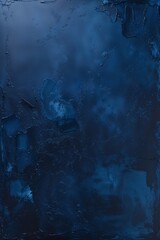 abstract style artwork featuring a textured, deep blue background. The surface appears to have a rough, painted texture with varying shades of blue, ranging from dark navy to lighter azure tones.