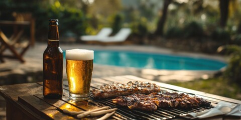 Summer BBQ by the Pool: Beer, Grill, and Relaxation