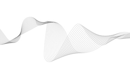 Vector abstract colorful flowing wave lines isolated on white background.