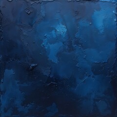 abstract style artwork featuring a textured, deep blue background. The surface appears to have a rough, painted texture with varying shades of blue, ranging from dark navy to lighter azure tones.