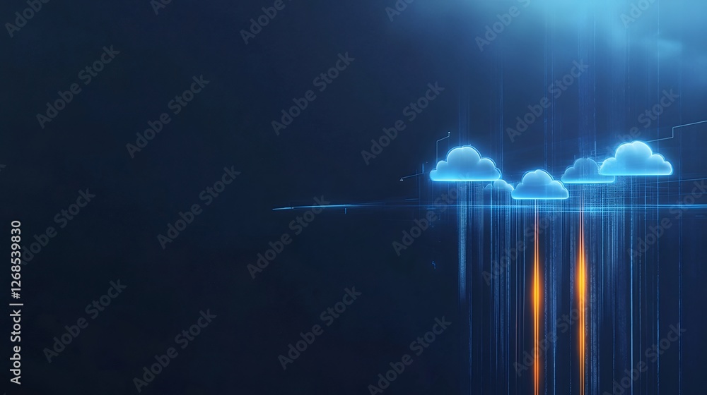 Poster digital clouds data transfer network