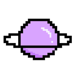 Pixel Art Style of a Purple Sphere with Glossy Reflection