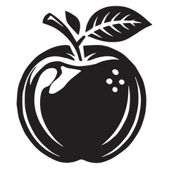 An apple black vector illustration	